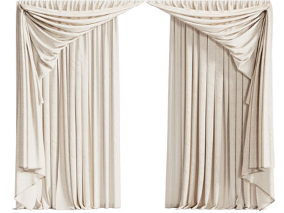 现代布艺窗帘窗纱3d模型 现代布艺窗帘窗纱