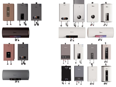 现代电热水器 燃气热水器 厨房电器3d模型 现代电热水器 燃气热水器 厨房电器