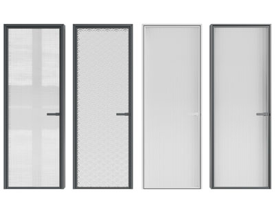 现代玻璃平开门3d模型 现代玻璃平开门