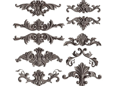 欧式雕花装饰构件3d模型 欧式雕花装饰构件