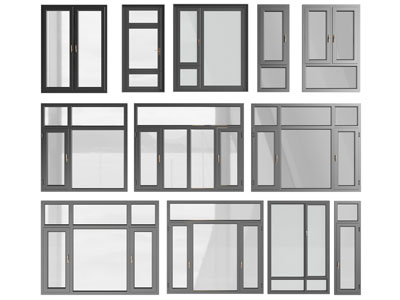 现代玻璃平开窗户3d模型 现代玻璃平开窗户