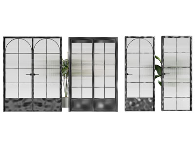 法式玻璃双开门 推拉门 平开门3d模型 法式玻璃双开门 推拉门 平开门