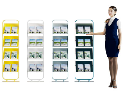 现代宣传广告纸收纳架 落地可折叠资料架3d模型 现代宣传广告纸收纳架 落地可折叠资料架