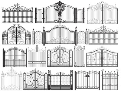 欧式铁艺雕花大门 双开门 庭院门3d模型 欧式铁艺雕花大门 双开门 庭院门