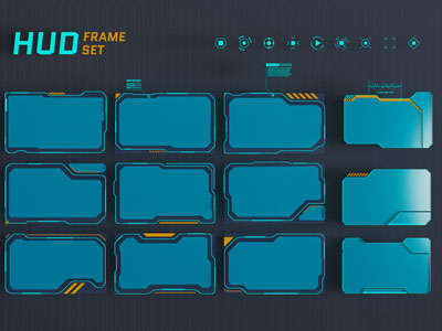 现代科技元素图标 墙饰