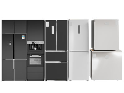 现代高柜电冰箱 冰柜3d模型 现代高柜电冰箱 冰柜