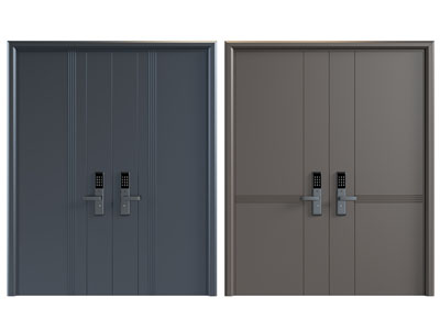 现代密码锁双开门 大门 防盗门 入户门3d模型 现代密码锁双开门 大门 防盗门 入户门