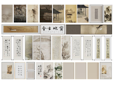 新中式书法字画装饰挂画3d模型 新中式书法字画装饰挂画