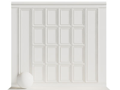 简欧护墙板3d模型 简欧护墙板