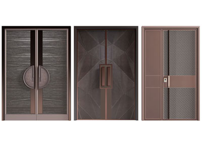 新中式双开门 大门 子母入户门 防盗门3d模型 新中式双开门 大门 子母入户门 防盗门