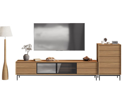 现代实木电视柜 边柜 斗柜 电视3d模型 现代实木电视柜 边柜 斗柜 电视