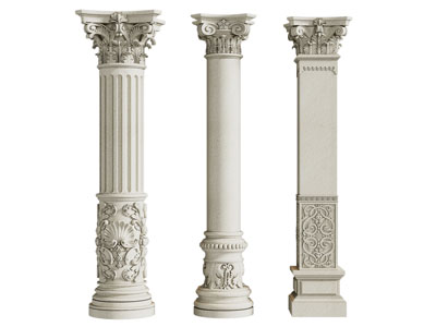 欧式雕花圆形罗马柱子3d模型 欧式雕花圆形罗马柱子