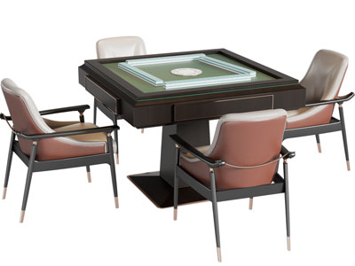 现代方形麻将娱乐桌椅组合