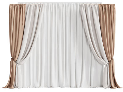 现代布艺窗帘窗纱3d模型 现代布艺窗帘窗纱