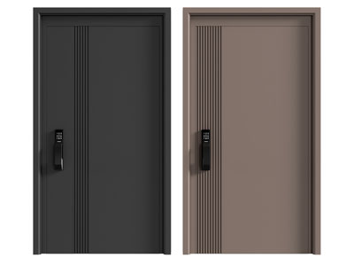 现代密码锁防盗门 入户门 平开门3d模型 现代密码锁防盗门 入户门 平开门