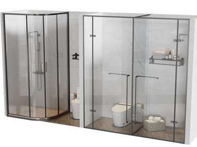 现代玻璃淋浴房3d模型 现代玻璃淋浴房