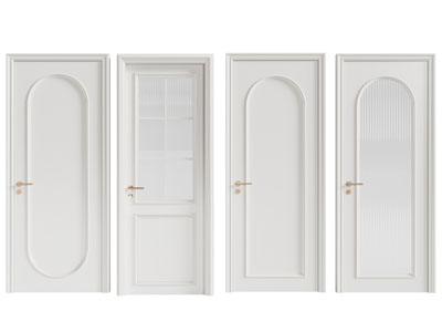 法式奶油风房门 平开门 玻璃门 木门3d模型 法式奶油风房门 平开门 玻璃门 木门