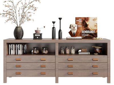 侘寂风餐边柜 斗柜3d模型 侘寂风餐边柜 斗柜