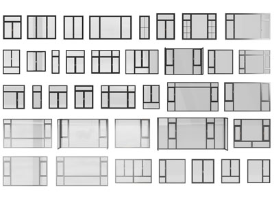 现代玻璃平开窗户3d模型 现代玻璃平开窗户