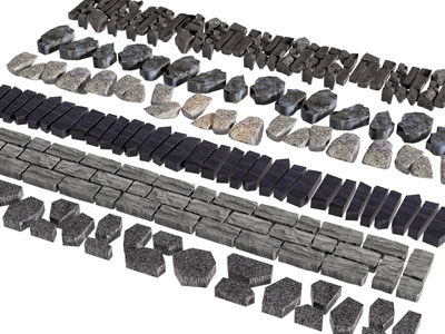 现代铺石路 汀步路 石头