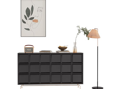 法式玄关柜 边柜 落地灯3d模型 法式玄关柜 边柜 落地灯