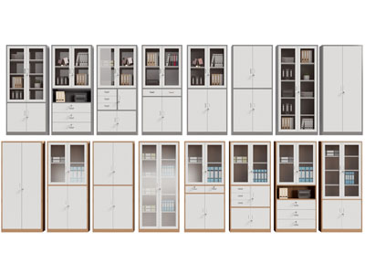 现代办公文件收纳柜 装饰柜3d模型 现代办公文件收纳柜 装饰柜