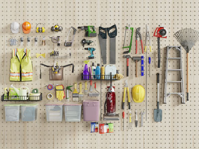 现代洞洞眼五金工具收纳架 墙饰