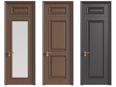 法式木门 平开门 房门 玻璃门3d模型 法式木门 平开门 房门 玻璃门