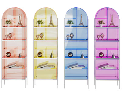 现代亚克力装饰柜3d模型 现代亚克力装饰柜