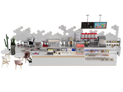 现代奶茶店设备 操作台 商业设备3d模型 现代奶茶店设备 操作台 商业设备