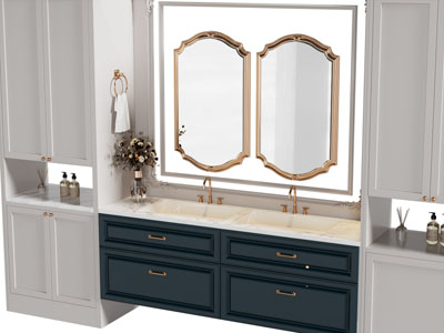 现代法式洗手台 镜子 浴室柜