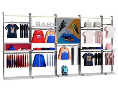 现代服装店美陈 展架 货架3d模型 现代服装店美陈 展架 货架