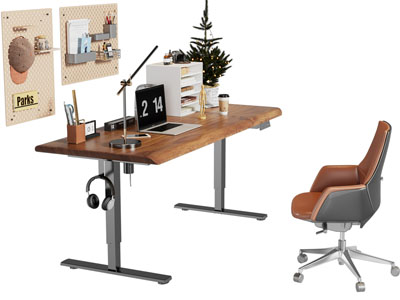 现代中古风书桌椅组合3d模型 现代中古风书桌椅组合