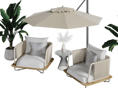 现代遮阳伞 单人沙发