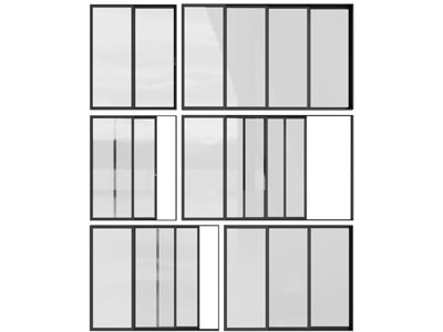 现代玻璃推拉门3d模型 现代玻璃推拉门