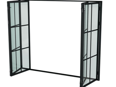 现代玻璃折叠推拉窗户3d模型 现代玻璃折叠推拉窗户