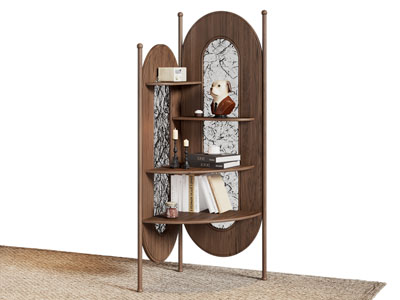 现代中古风角柜 装饰柜3d模型 现代中古风角柜 装饰柜