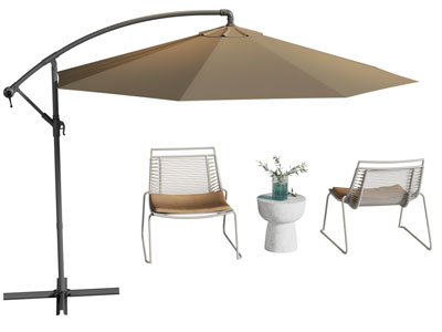 现代遮阳伞 休闲椅子