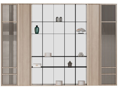 新中式装饰柜3d模型 新中式装饰柜