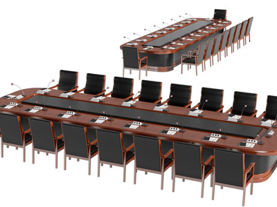 现代会议桌椅组合3d模型 现代会议桌椅组合
