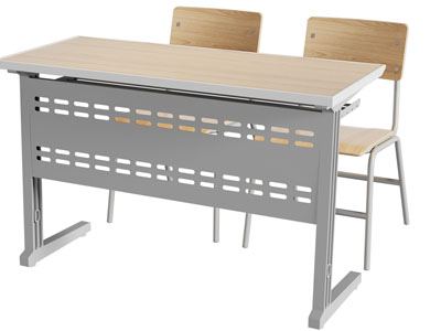 现代学习桌 课桌椅 双人课桌3d模型 现代学习桌 课桌椅 双人课桌