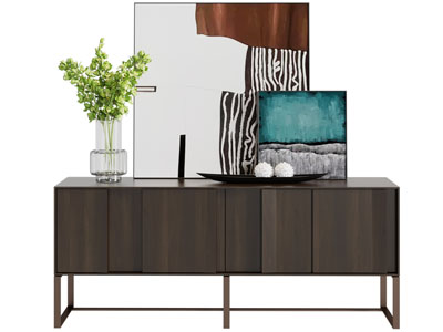 现代中古风玄关柜 边柜3d模型 现代中古风玄关柜 边柜