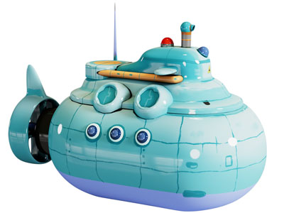 现代卡通潜水艇 动漫场景