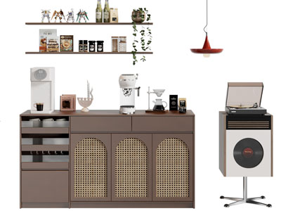 侘寂风中古风餐边柜 留声机3d模型 侘寂风中古风餐边柜 留声机