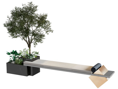 现代景观绿植公共椅子 长凳