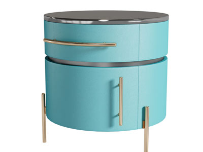 现代轻奢圆形床头柜