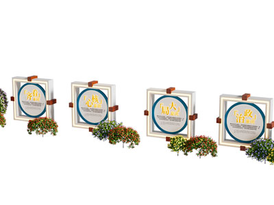 现代党建宣传栏 城市雕塑小品3d模型 现代党建宣传栏 城市雕塑小品