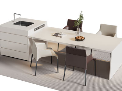 现代吧台餐桌椅组合