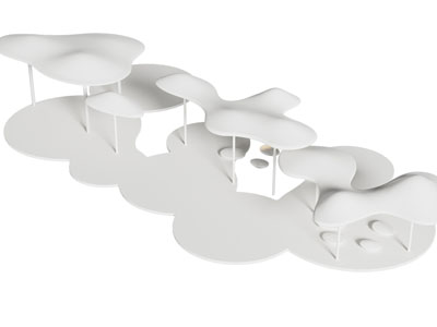 现代停景观廊架 异形廊架 云朵廊架 凉亭