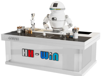 现代智能机器人咖啡师 机械臂咖啡机3d模型 现代智能机器人咖啡师 机械臂咖啡机